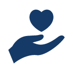 Hand holding a heart icon